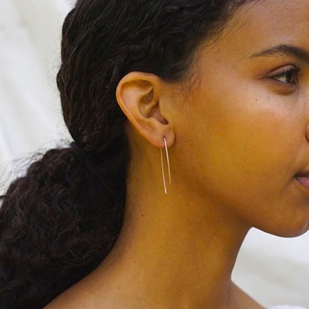 Baleen Gold Uneven U Earrings